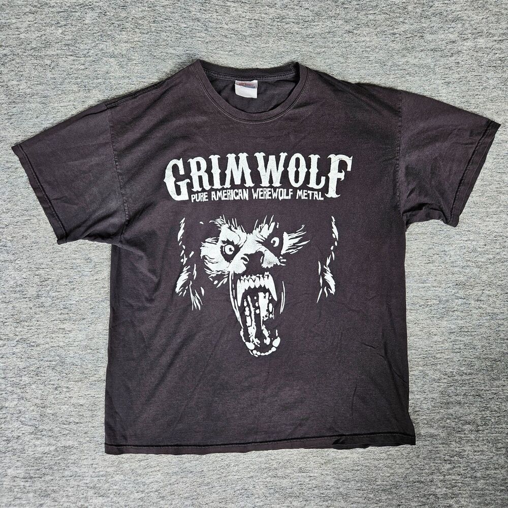 Grimwolf Pure American Werewolf Metal Band T Shirt Y2k 2008 Black Men's XL RARE